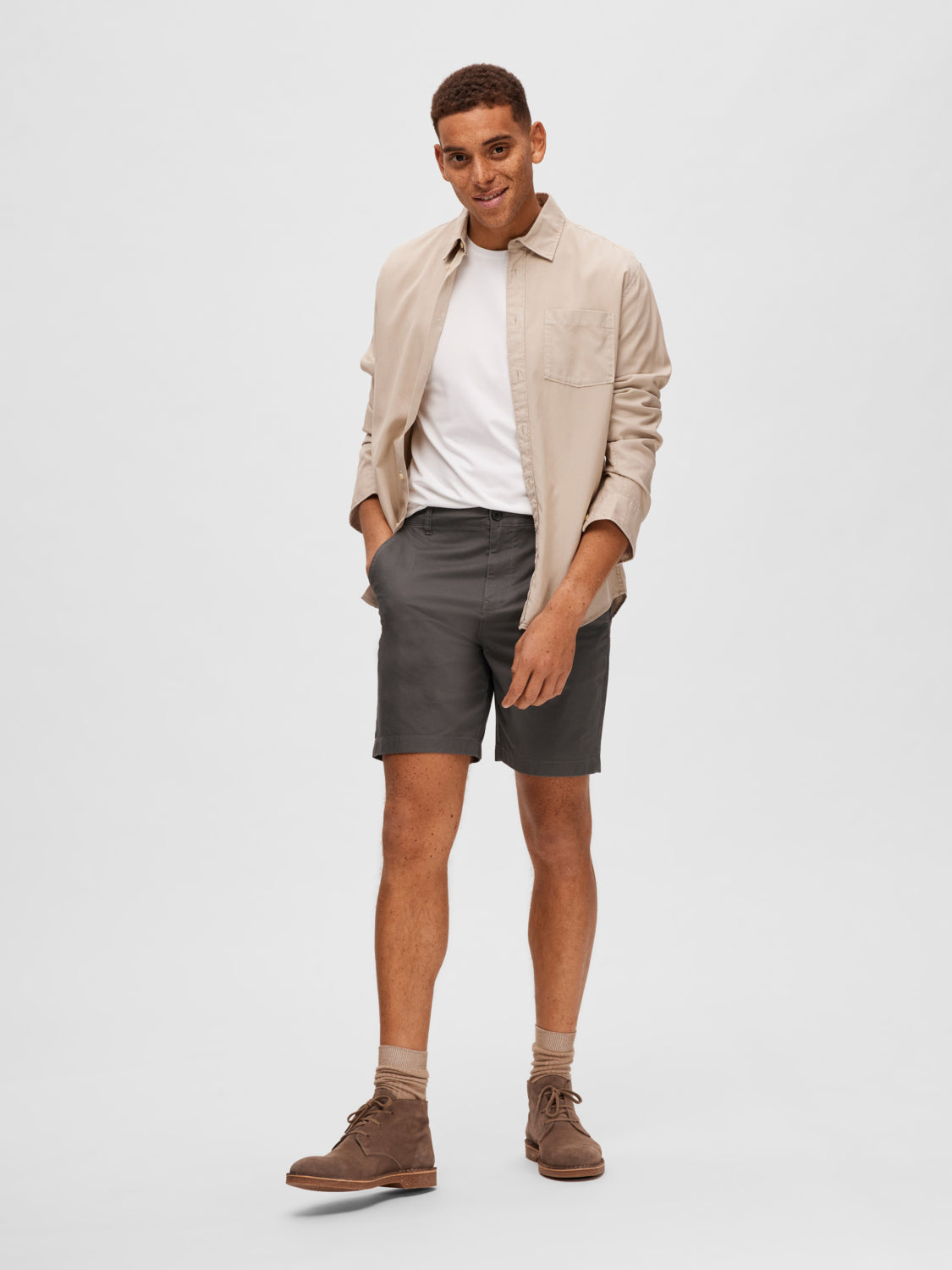 SELECTED HOMME - COMFORT-HOMME Shorts - Dark Shadow